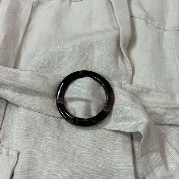 Lane Bryant Womens Belted Linen Jacket Sz 16 Utility Unstructured Beige Relaxed - Picture 6 of 16